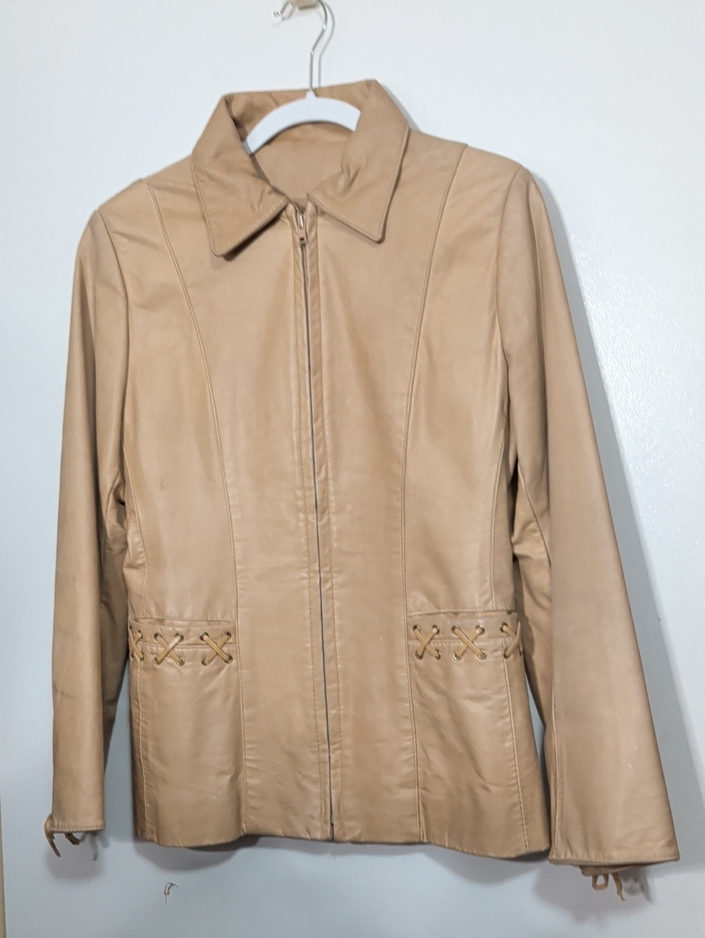 Vintage the leather ranch jacket with corset back s/m
